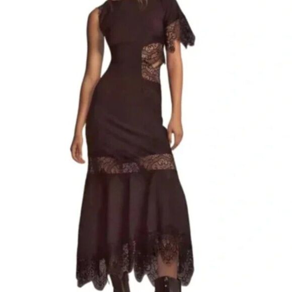 Hutch Dresses & Skirts - NWT Hutch Anthropologie Black Asymmetrical Lace Mix Maxi Slip L